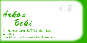 arkos beki business card